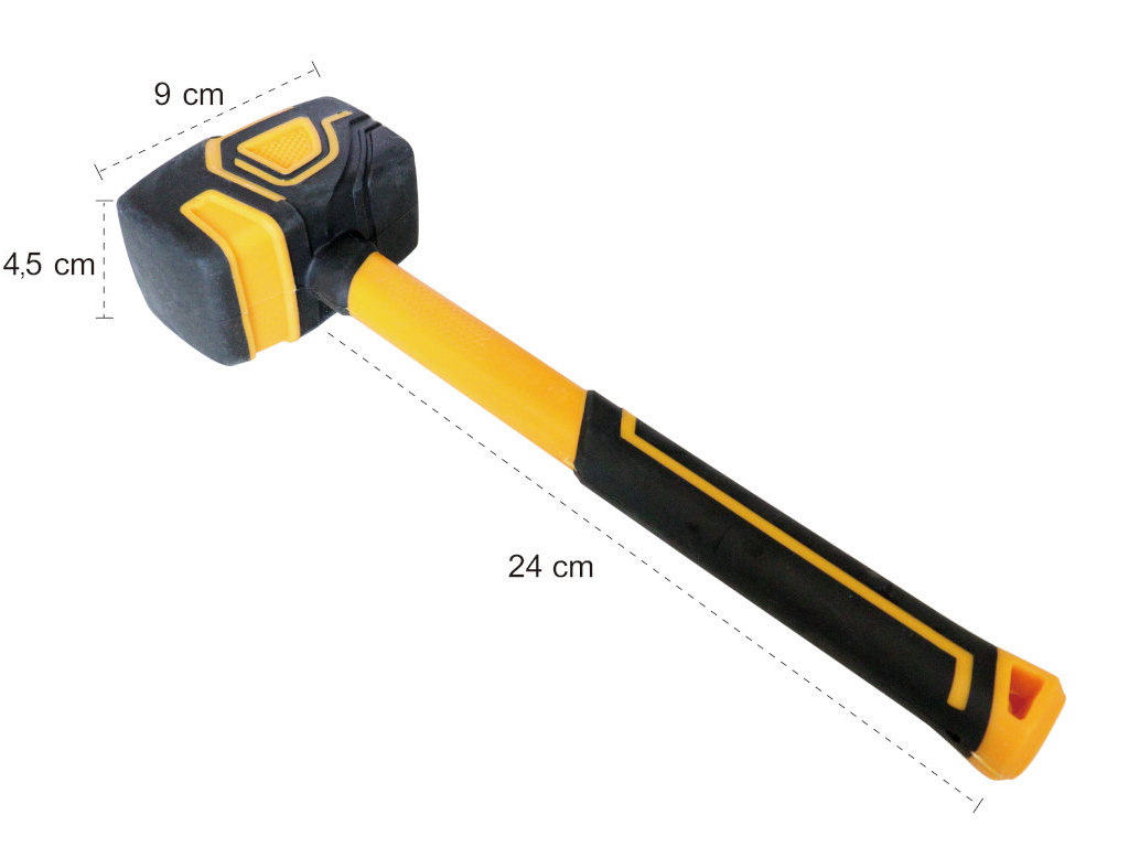 Gumikalapács, fa nyéllel, fekete, 45 mm-es 5